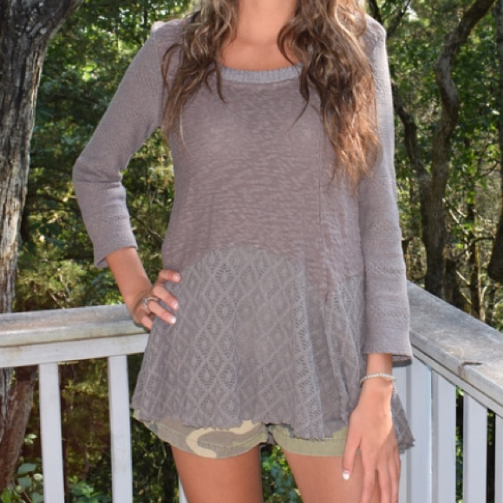 Anthropologie long sleeve brown top